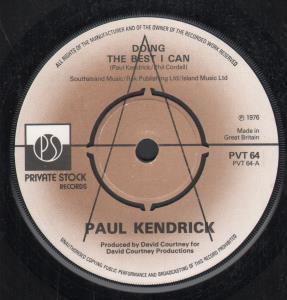Paul Kendrick - Doing The Best I Can - 7 Inch
