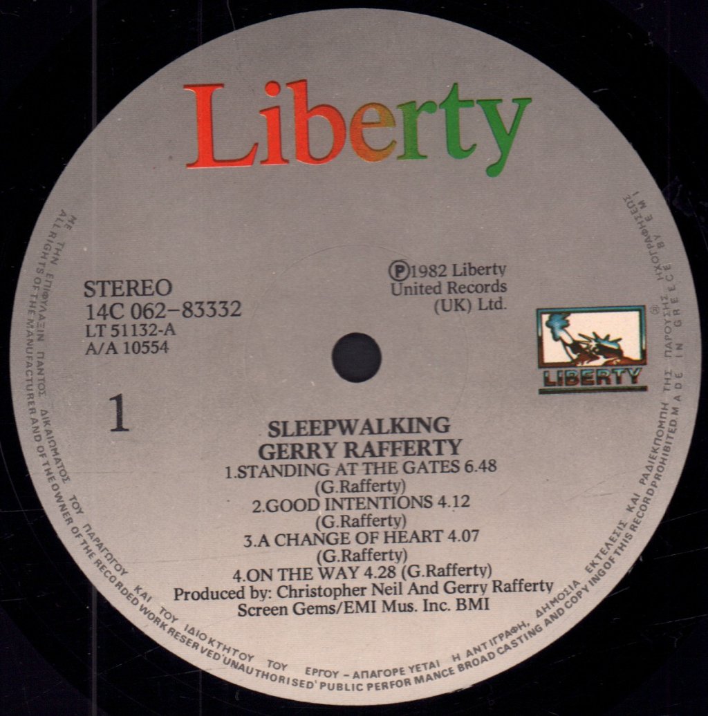 Gerry Rafferty - Sleepwalking - Lp
