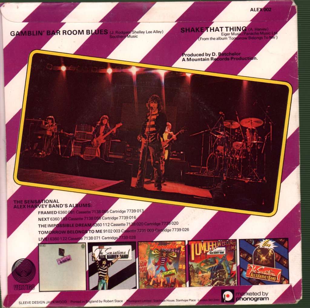 Sensational Alex Harvey Band - Gamblin' Bar Room Blues - 7 Inch
