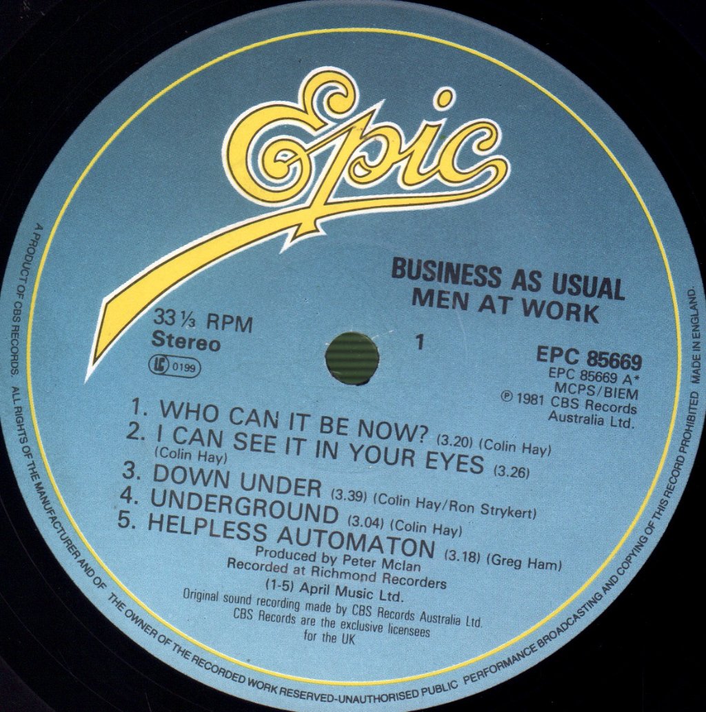 Men At Work - Business As Usual - Lp