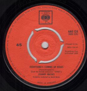 Johnny Mathis - Everything's Coming Up Roses - 7 Inch