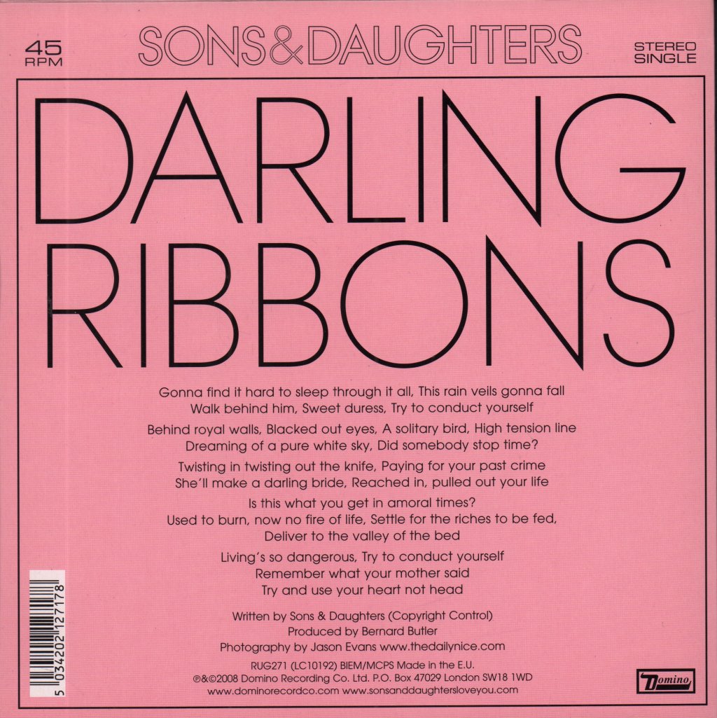 Sons And Daughters - Darling - 7 Inch