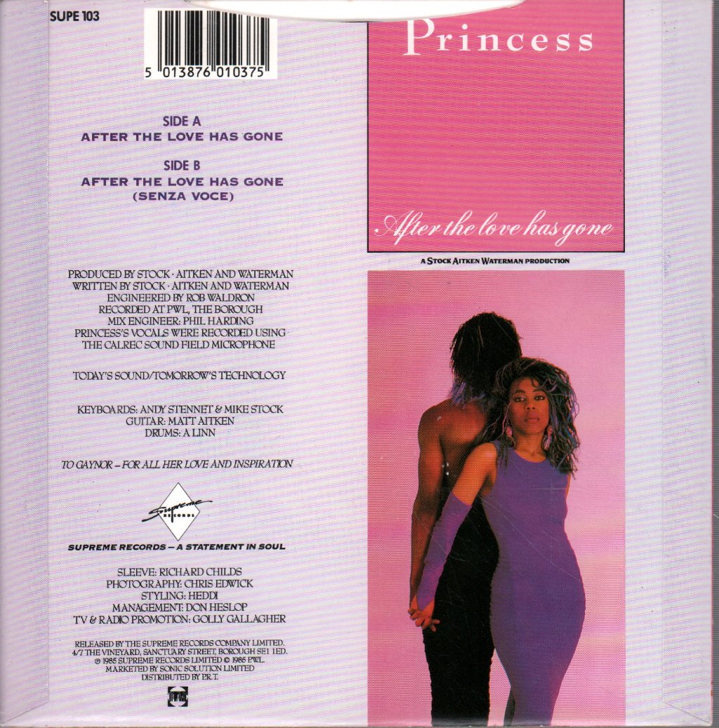 Princess - After The Love Has Gone - 7 Inch