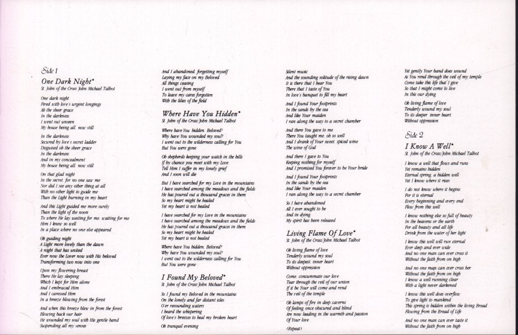 John Michael Talbot - Lover And The Beloved - Lp
