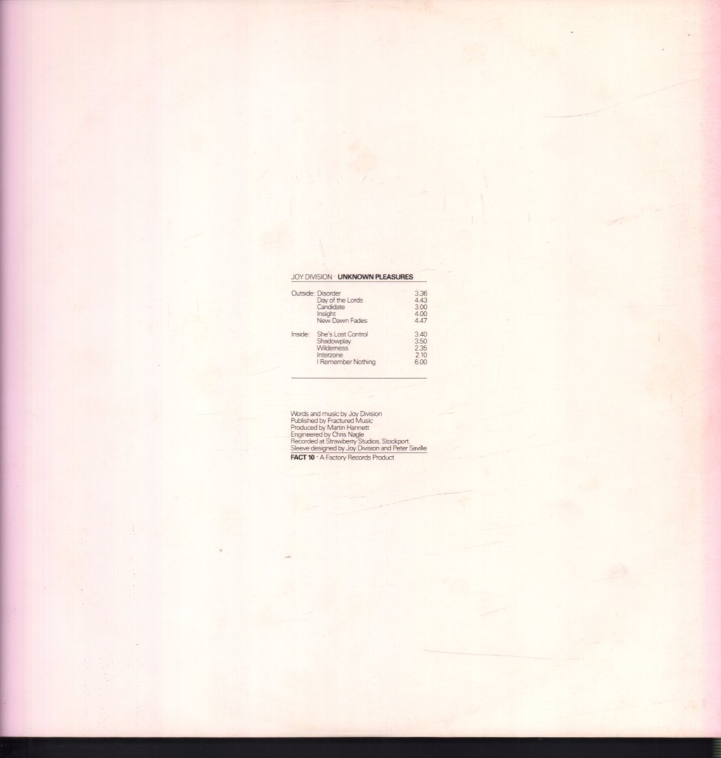 Joy Division - Unknown Pleasures - Lp