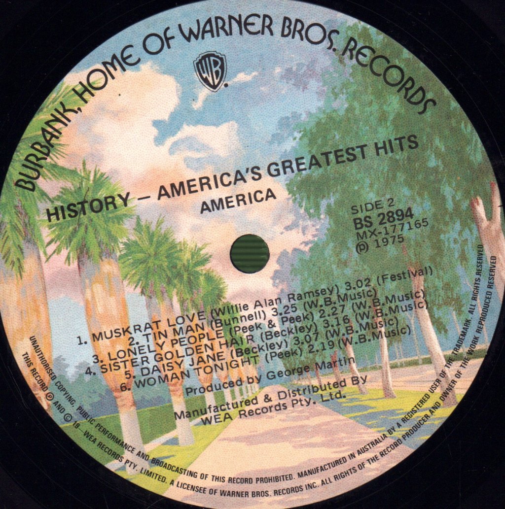 America - History (Greatest Hits) - Lp