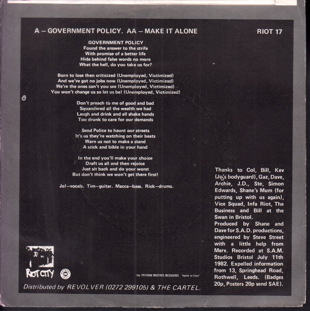 Expelled - Government Policy - 7 Inch