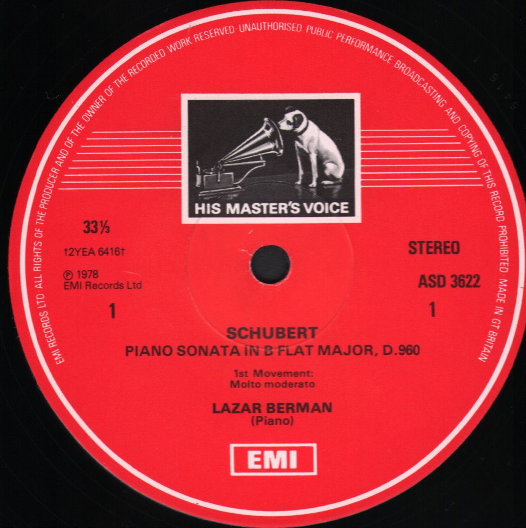 Lazar Berman - Schubert - Sonata In B Flat Op. Post., D. 960 - Lp