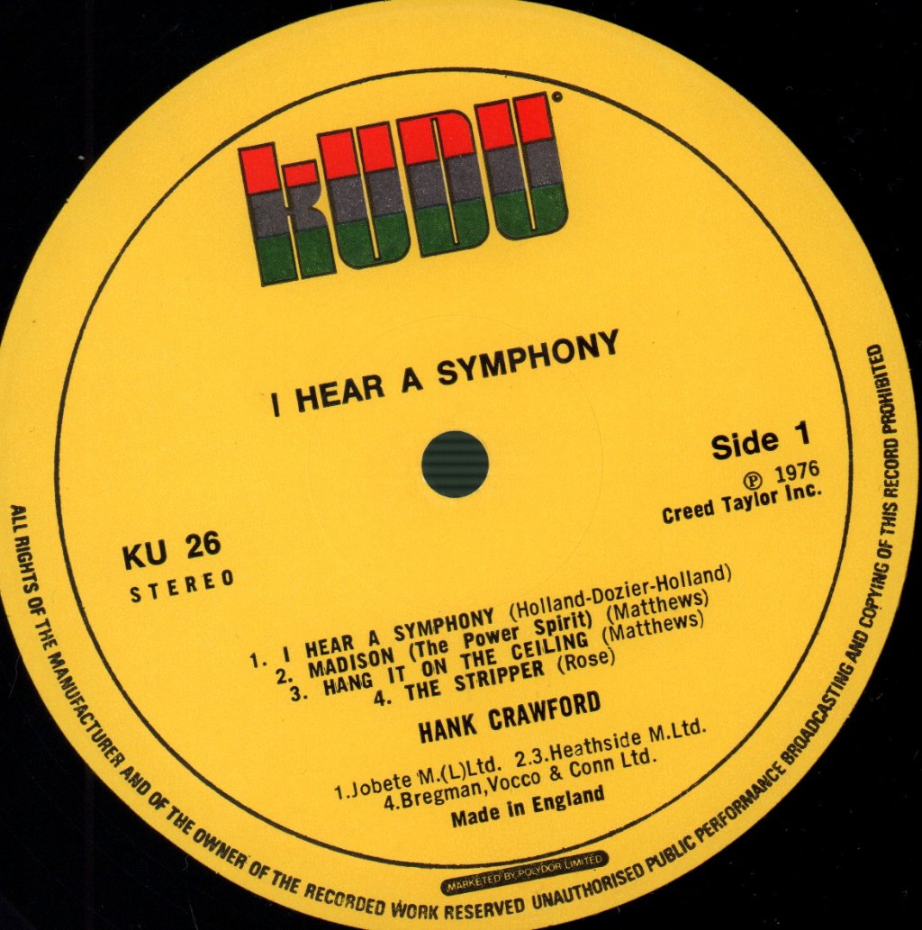 Hank Crawford - I Hear A Symphony - Lp
