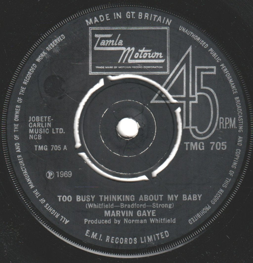 Marvin Gaye - Too Busy Thinking About My Baby - 7 Inch