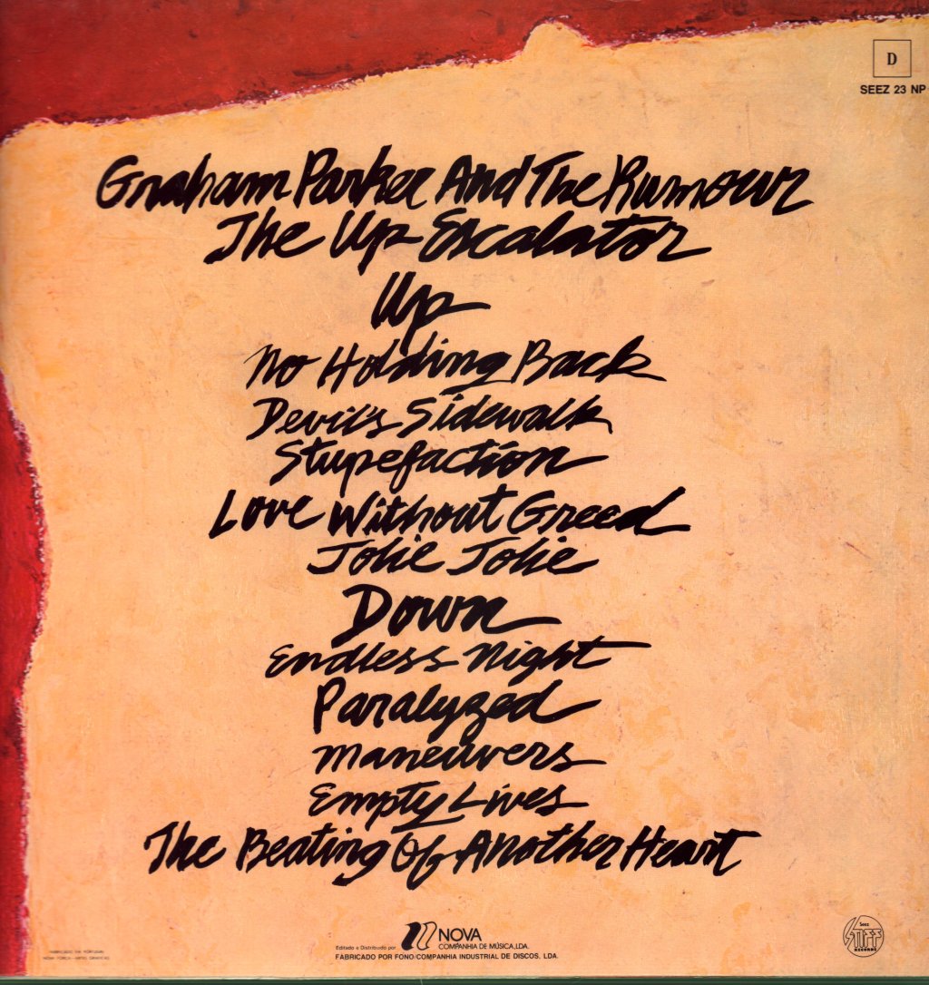 Graham Parker And The Rumour - Up Escalator - Lp