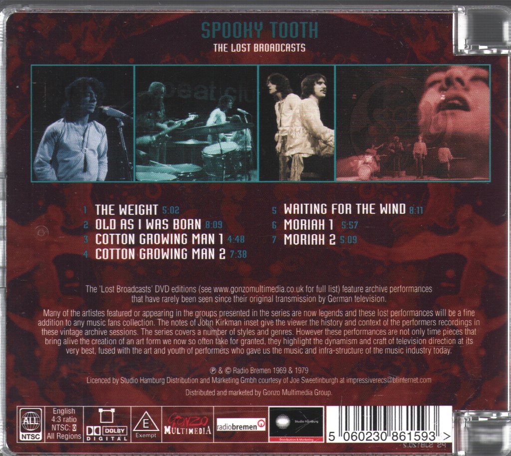 Spooky Tooth - Lost Broadcasts - Dvd