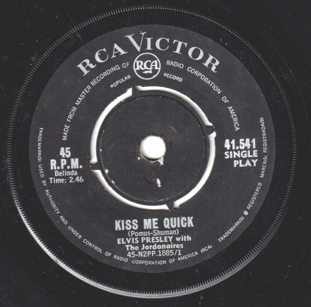 Jordanaires - Kiss Me Quick - 7 Inch