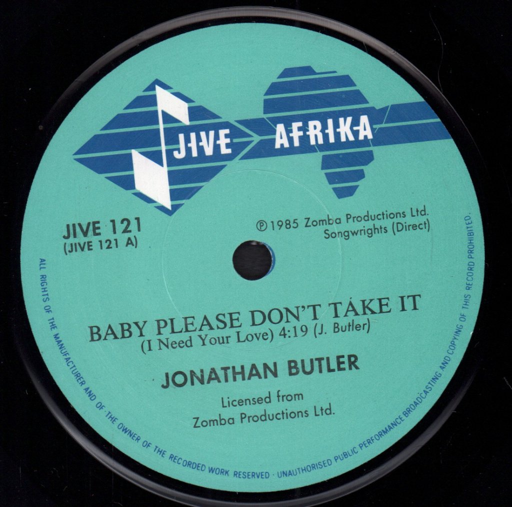 Jonathan Butler - Baby Please Don't Take It - 7 Inch