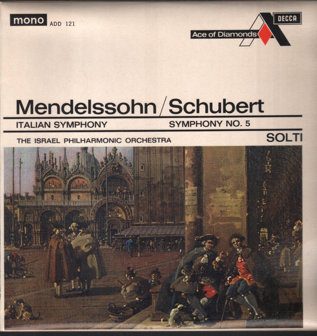 Georg Solti / Israel Philharmonic Orchestra - Mendelssohn - Italian Symphony / Schubert - Symphony No. 5 - Lp
