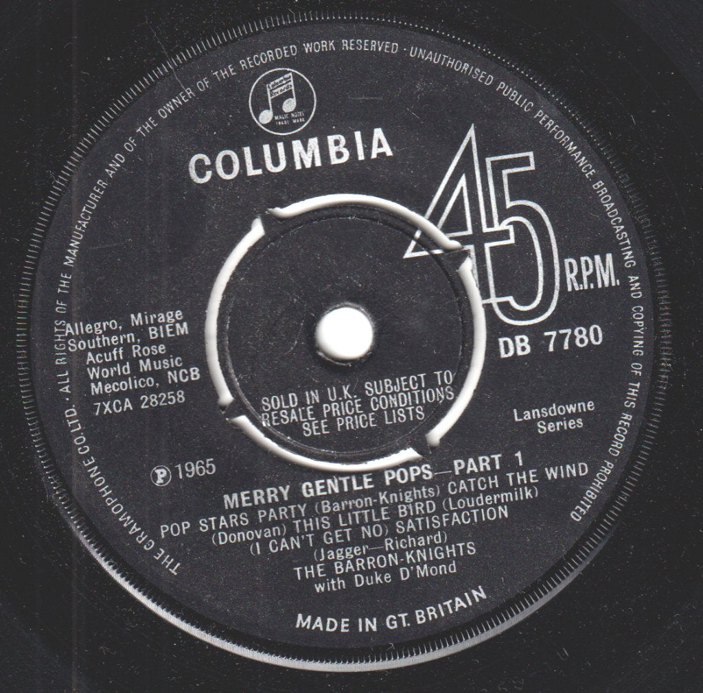 Barron Knights - Merry Gentle Pops - 7 Inch