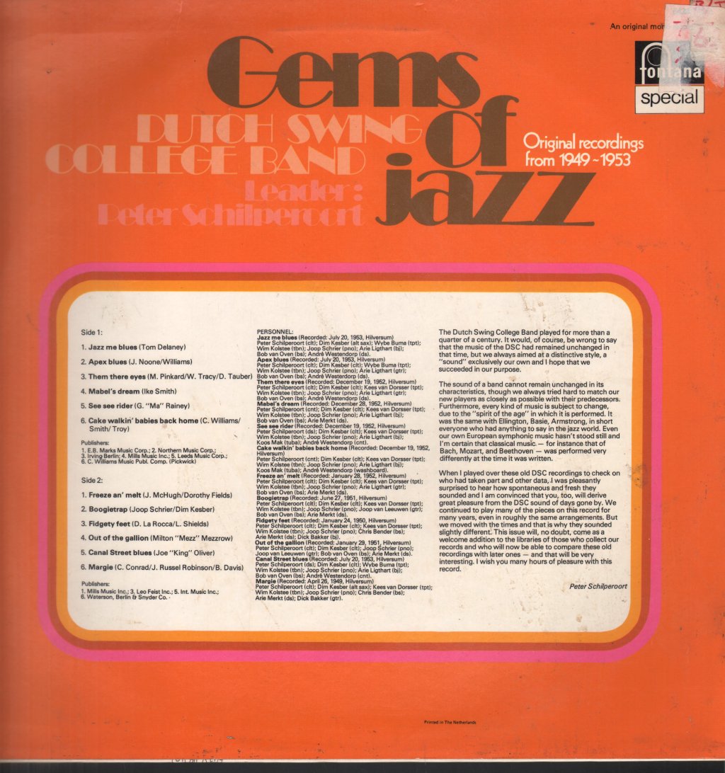 Dutch Swing College Band - Gems Of Jazz - Lp