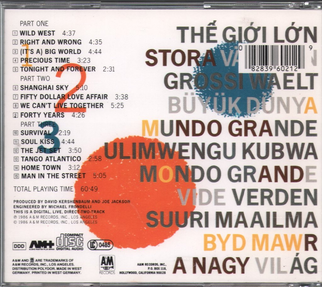 Joe Jackson - Big World - Cd