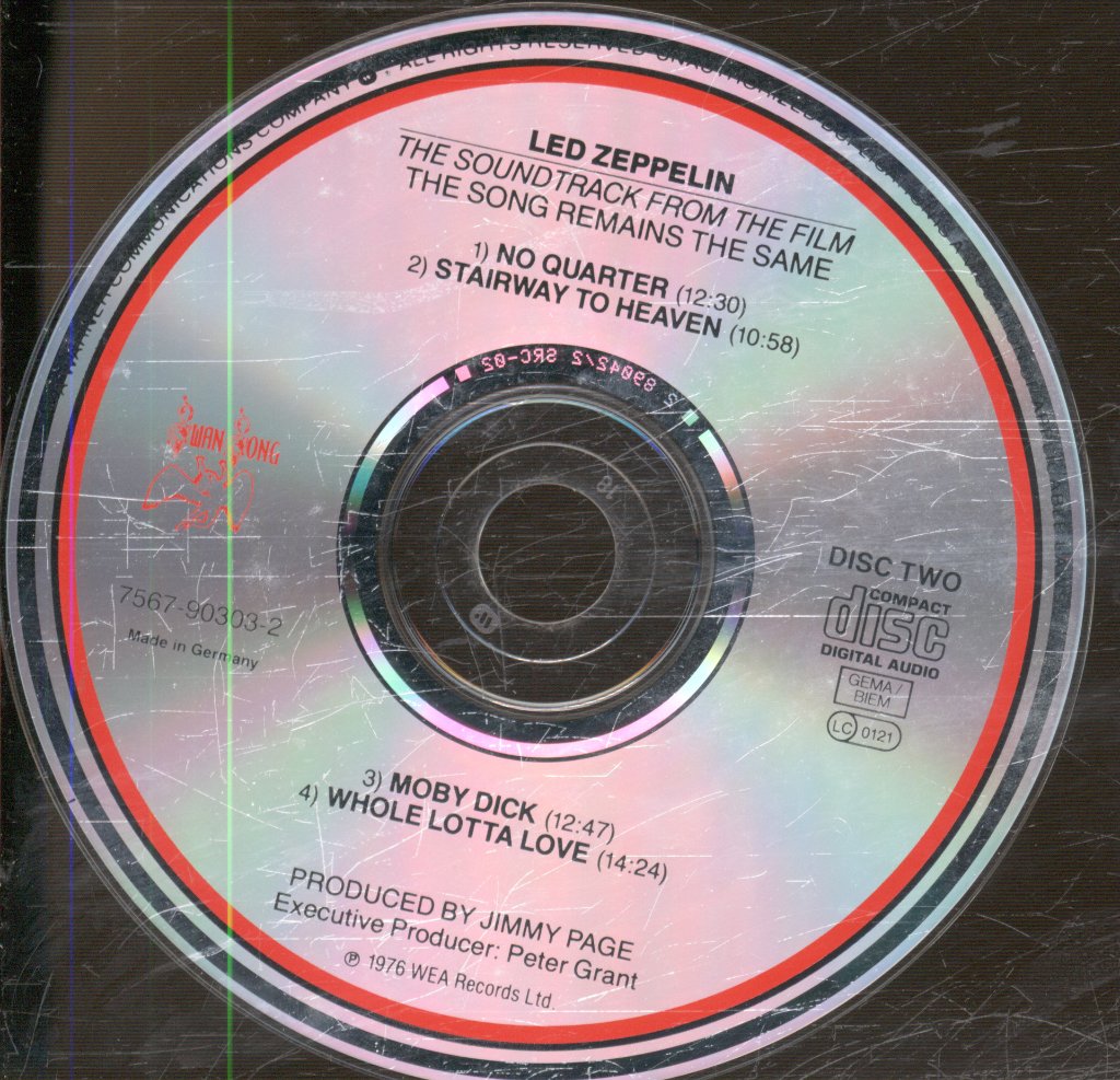 Led Zeppelin - Soundtrack From The Film The Song Remains The Same - Double Cd