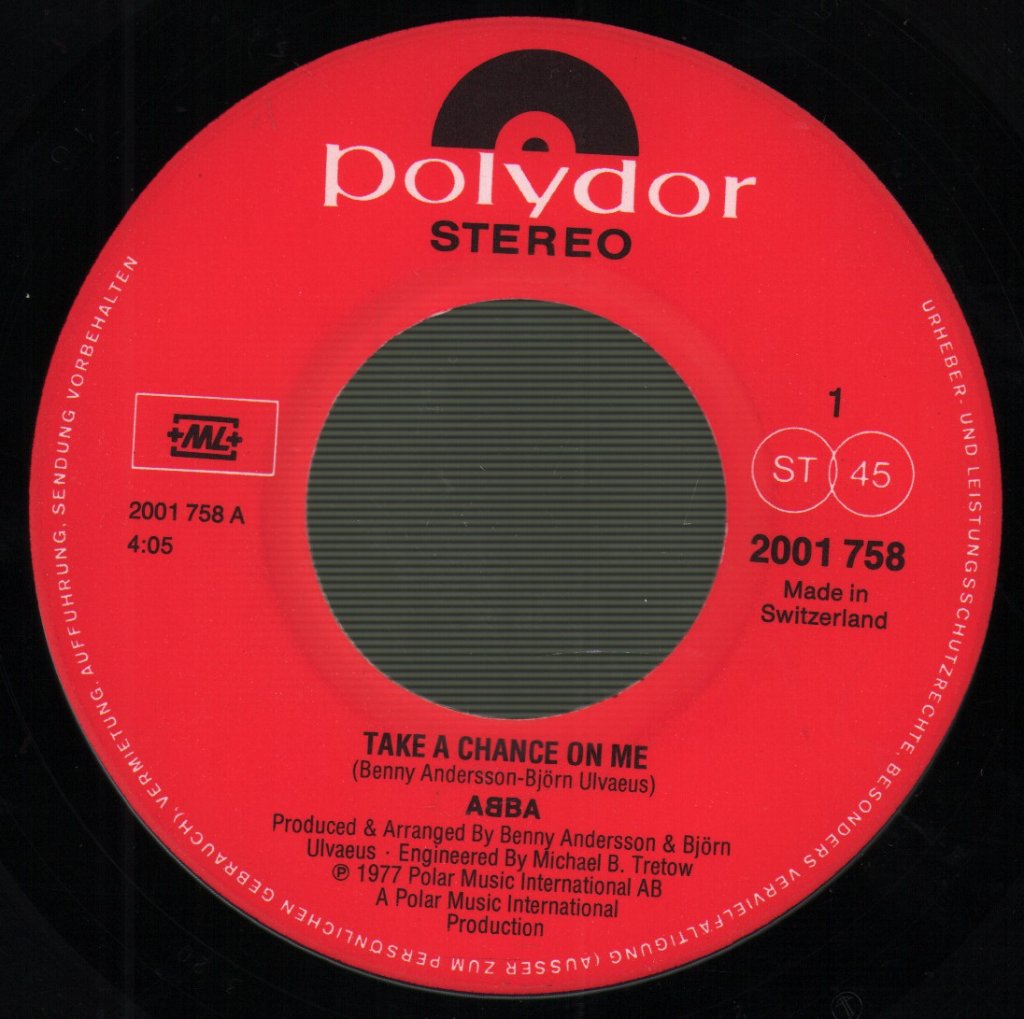 ABBA - Take A Chance On Me / I'm A Marionette - 7 Inch