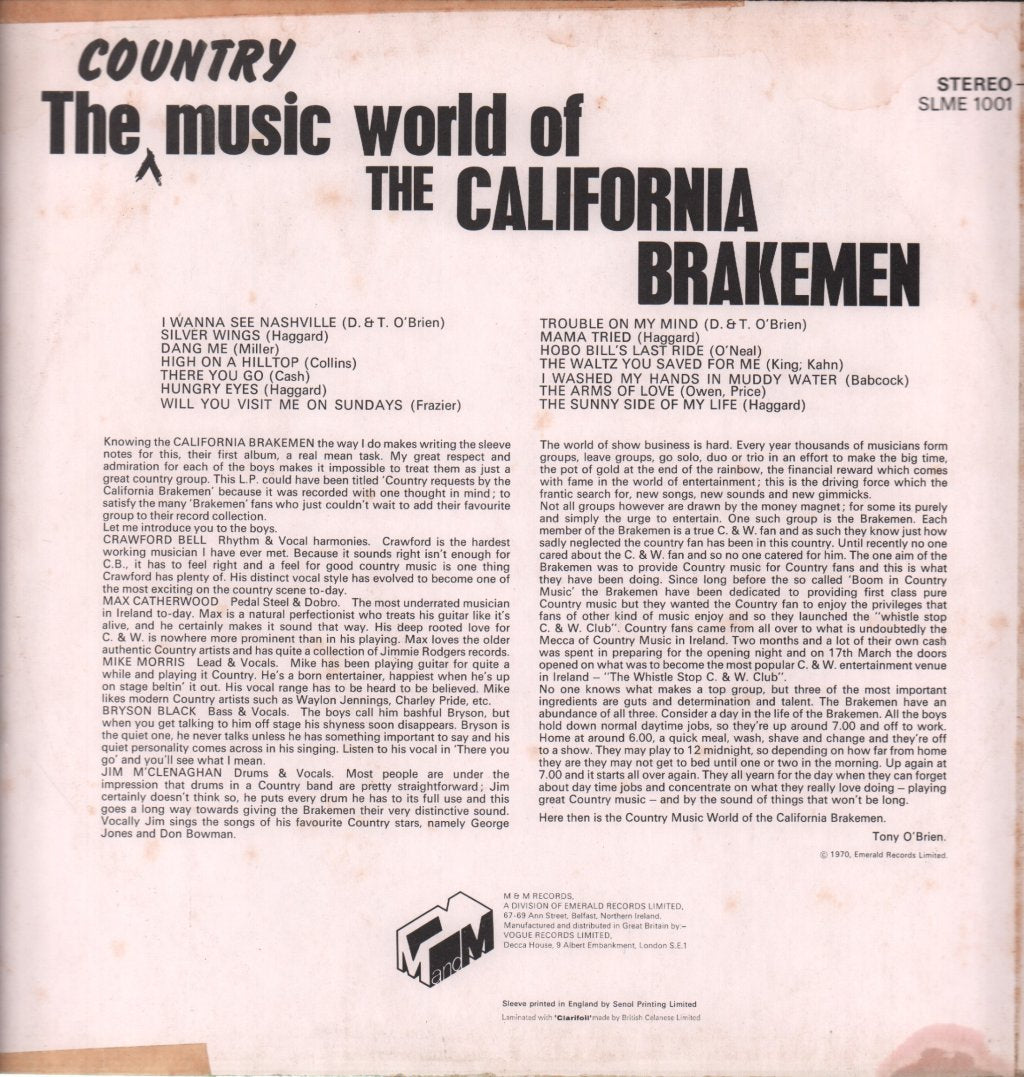 California Brakemen - Country Music World Of The California Brakemen - Lp