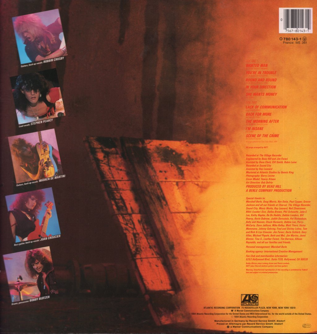 Ratt - Out Of The Cellar - Lp