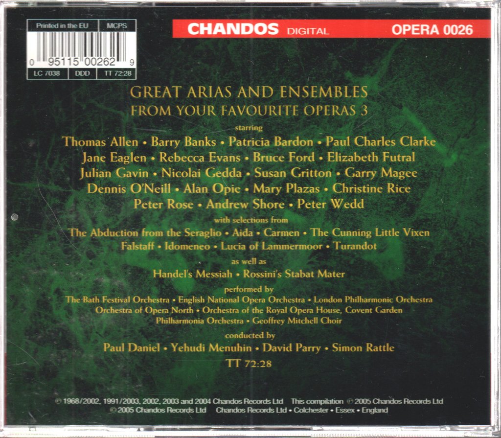 Various Artists - Great Arias & Ensembles From Your Favourite Operas 3 - Cd