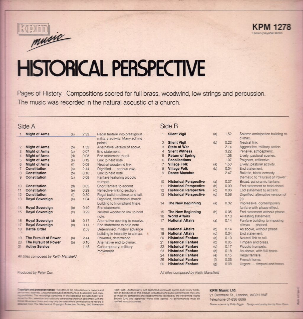 Keith Mansfield - Historical Perspective - Lp