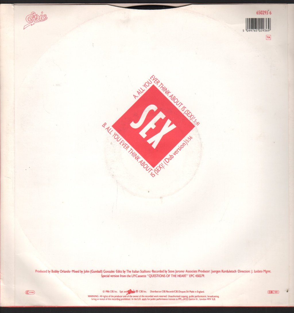 Flirts - All You Ever Think About Is - 12 Inch