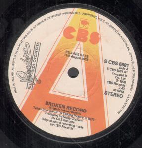 Pasadena Roof Orchestra - Broken Record - 7 Inch
