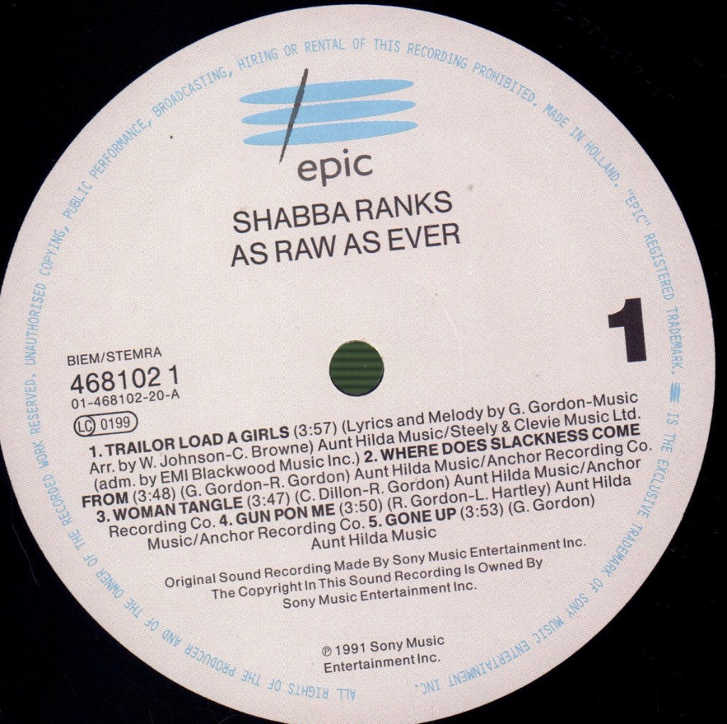 Shabba Ranks - As Raw As Ever - Lp