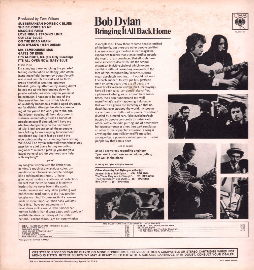 Bob Dylan - Bringing It All Back Home - Lp