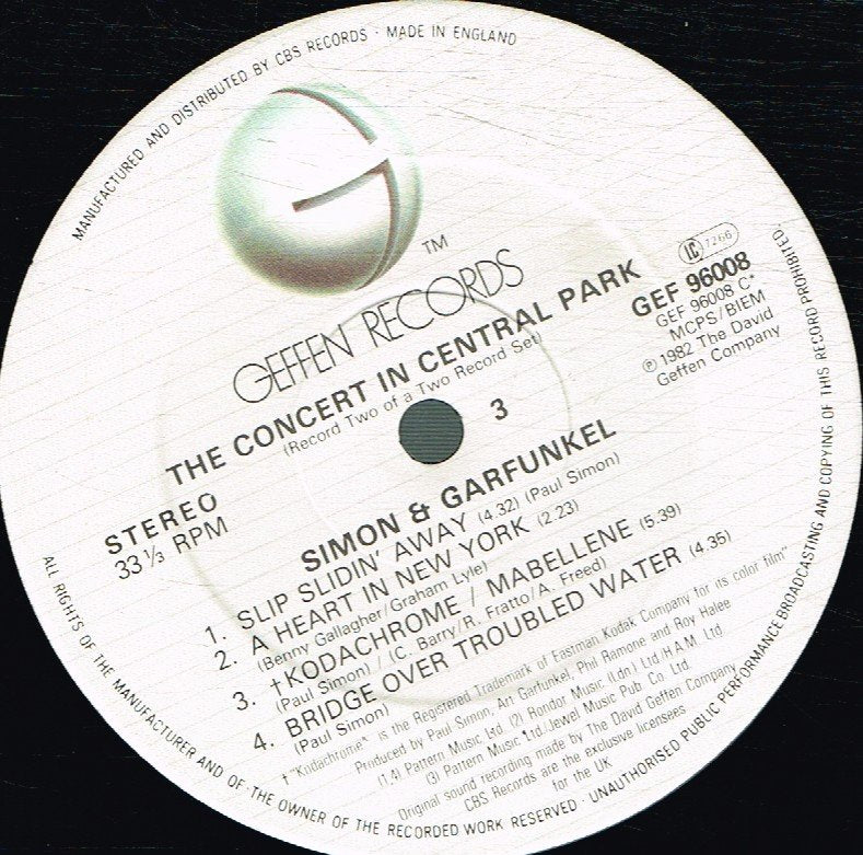 Simon And Garfunkel - Concert In Central Park - Double Lp