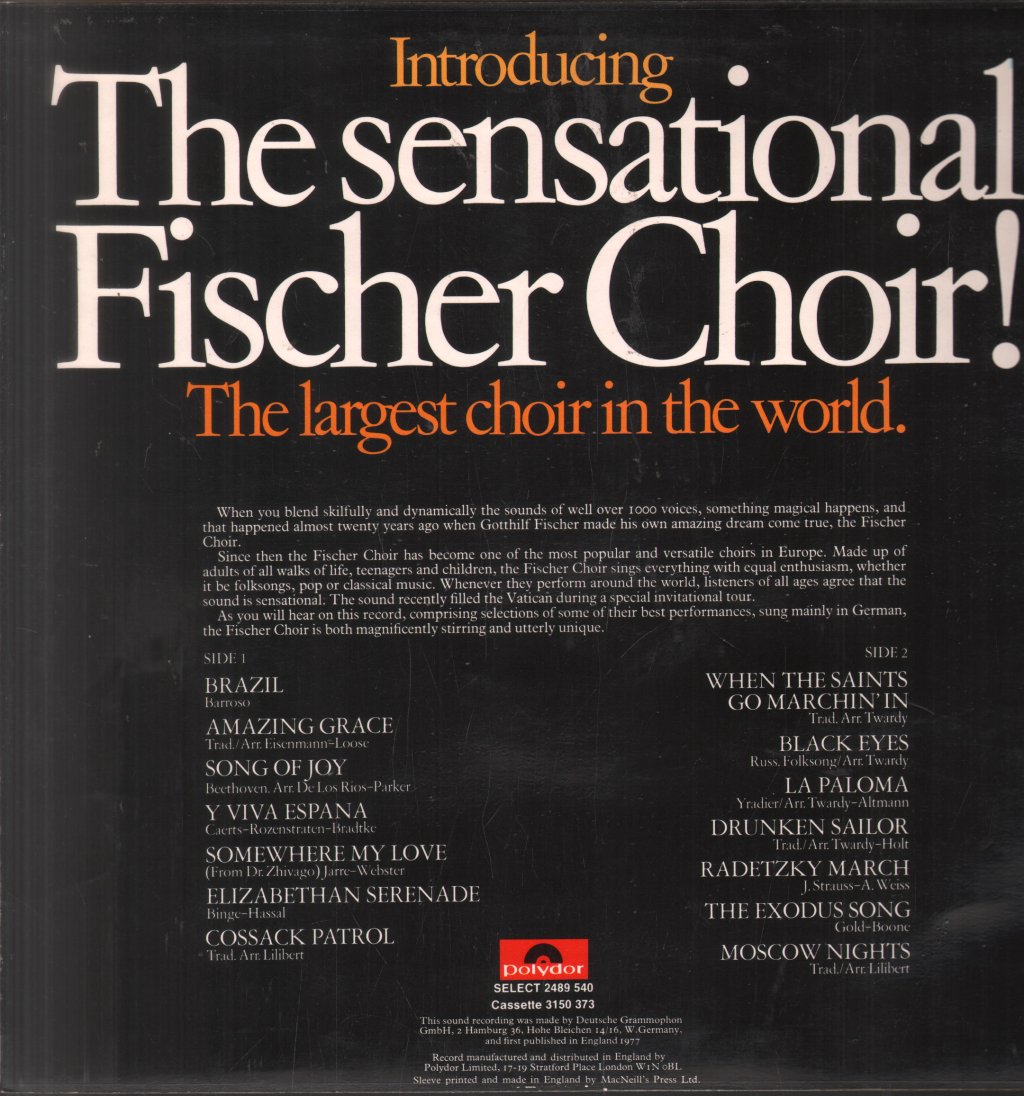 Fischer Choir - Introducing The Sensational Fischer Choir (The Largest Choir In The World) - Lp