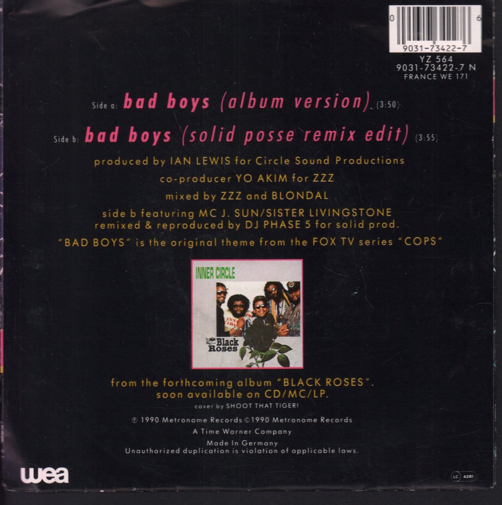 Inner Circle (Dance Group) - Bad Boys - 7 Inch