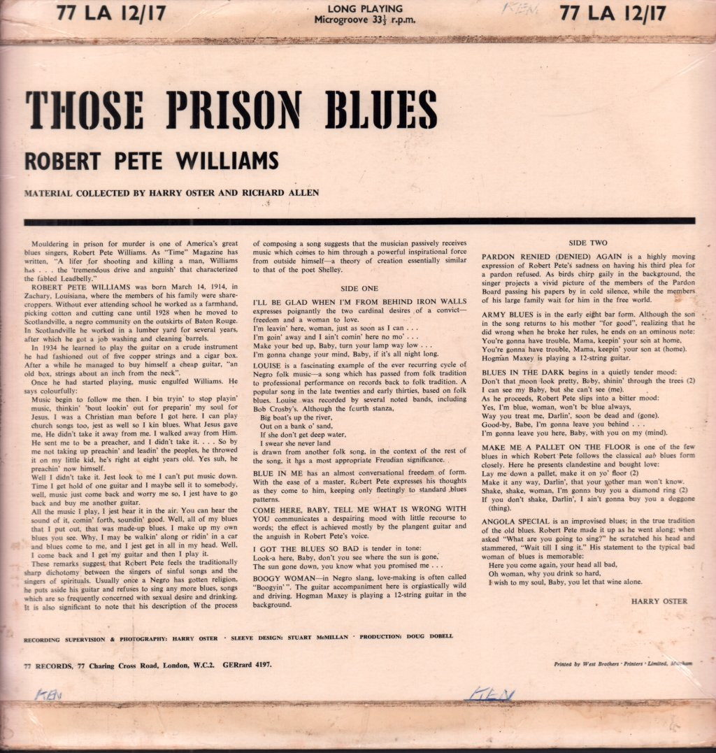 Robert Pete Williams - Those Prison Blues - Lp