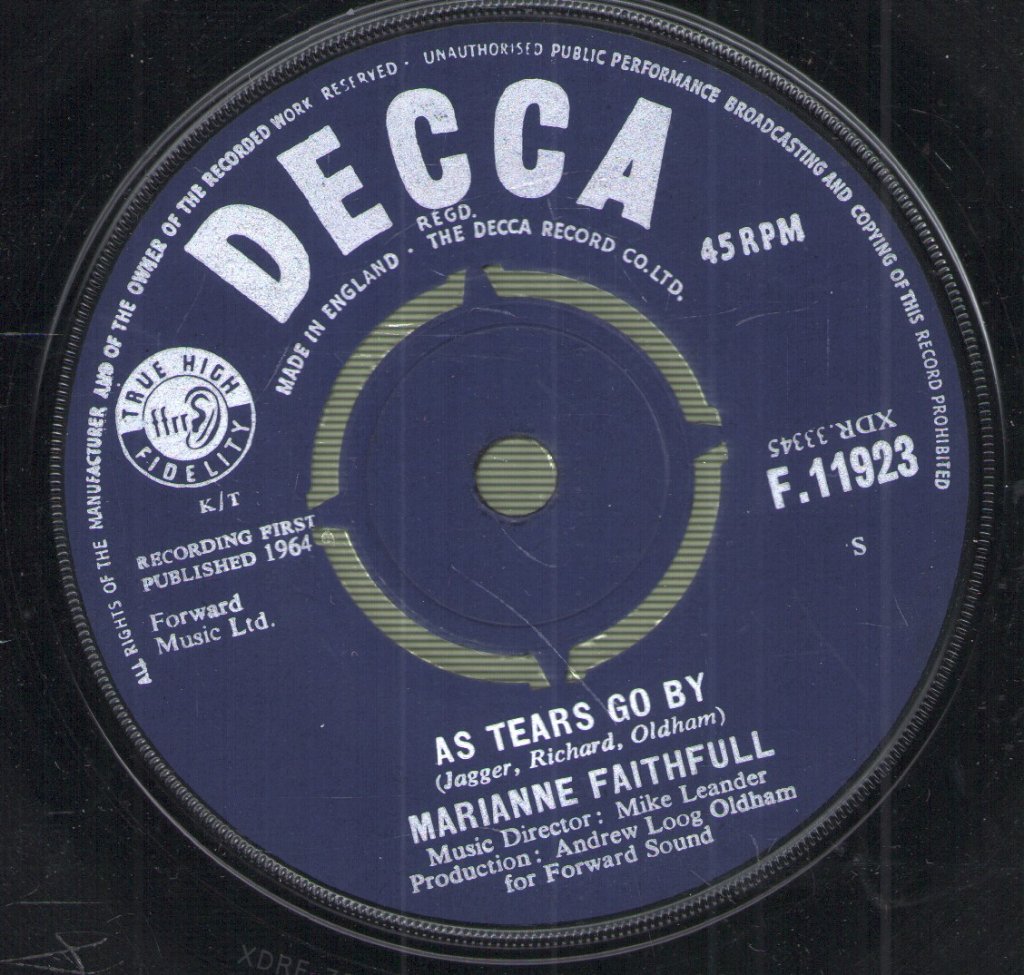 Marianne Faithfull - As Tears Go By - 7 Inch
