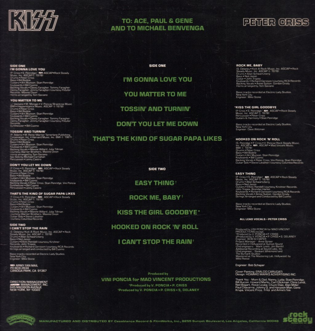 Peter Criss - Solo Album - Lp