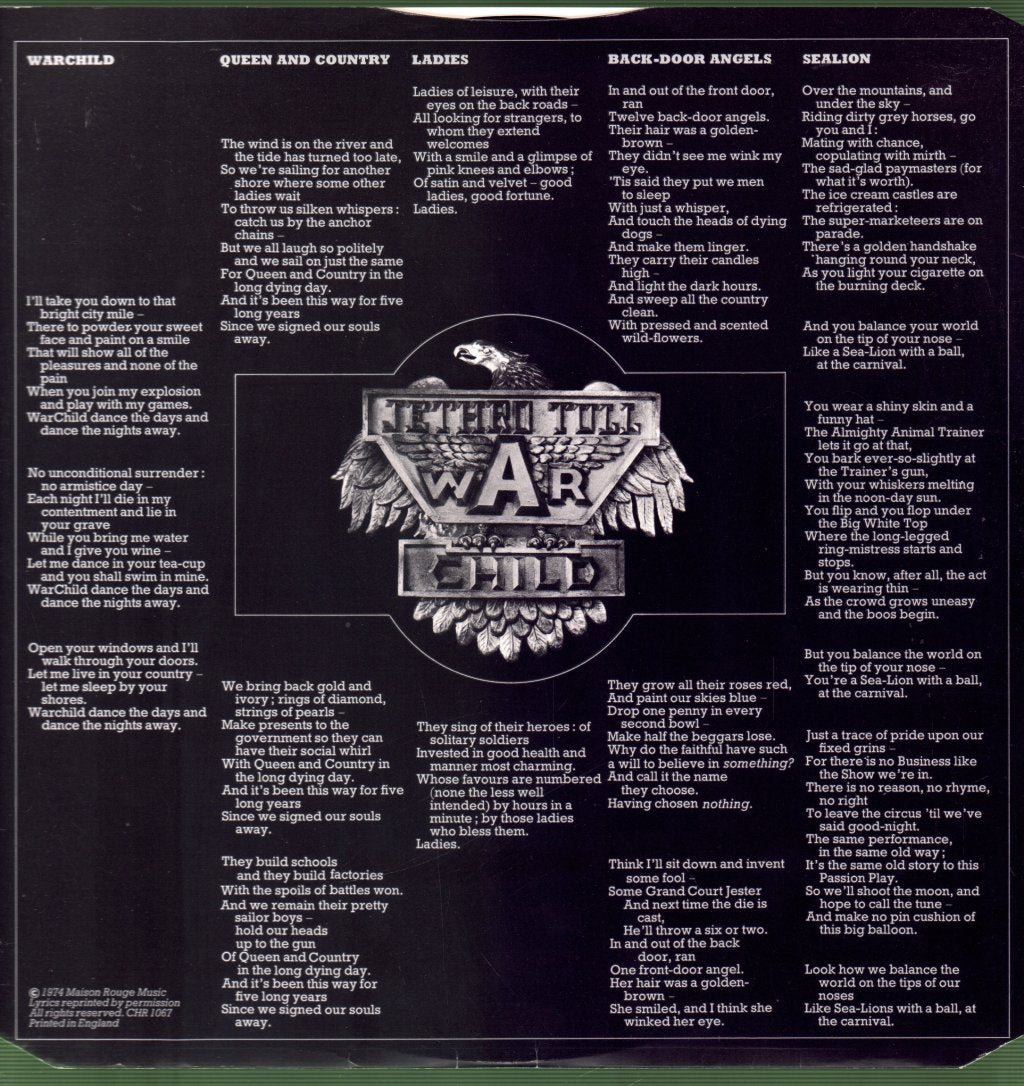 Jethro Tull - War Child - Lp