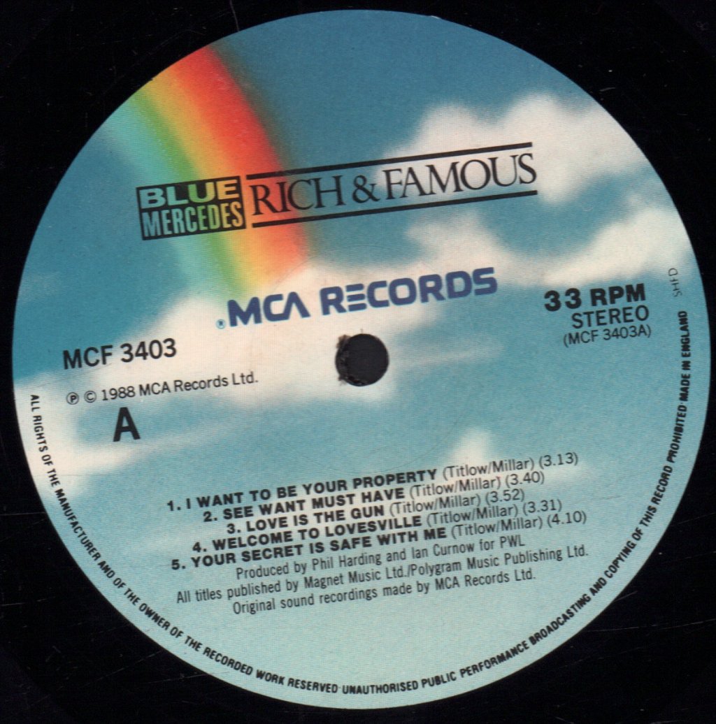 Blue Mercedes - Rich And Famous - Lp