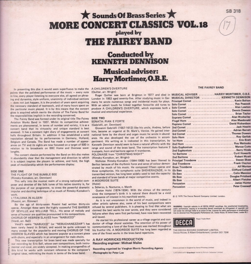 Williams Fairey Brass Band - More Concert Classics Vol. 18 - Lp
