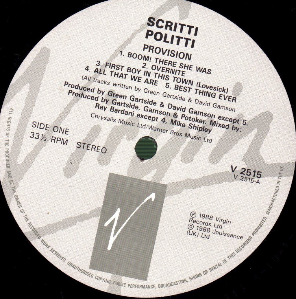 Scritti Politti - Provision - Lp