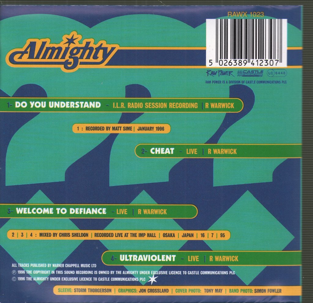 Almighty - Do You Understand - Cd