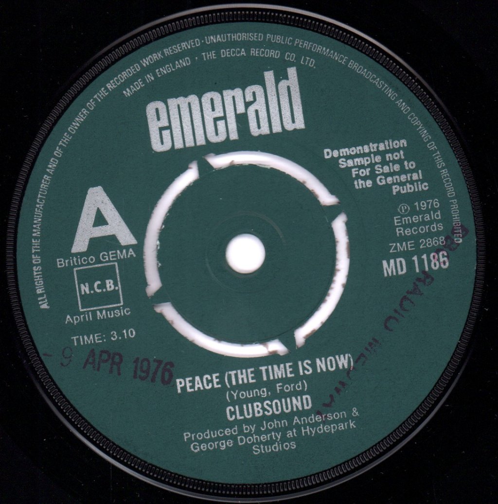 Clubsound - Peace The Time Is Now - 7 Inch