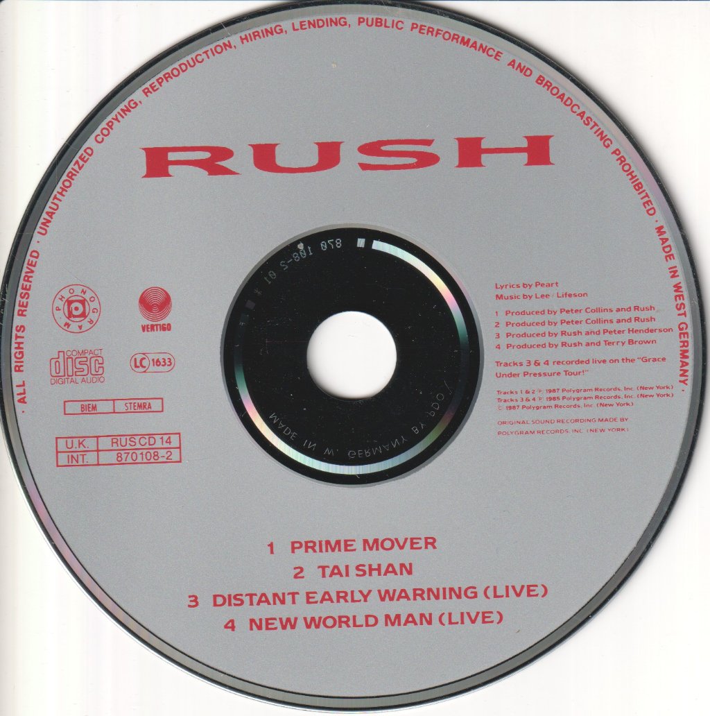 Rush - Prime Mover - Cd