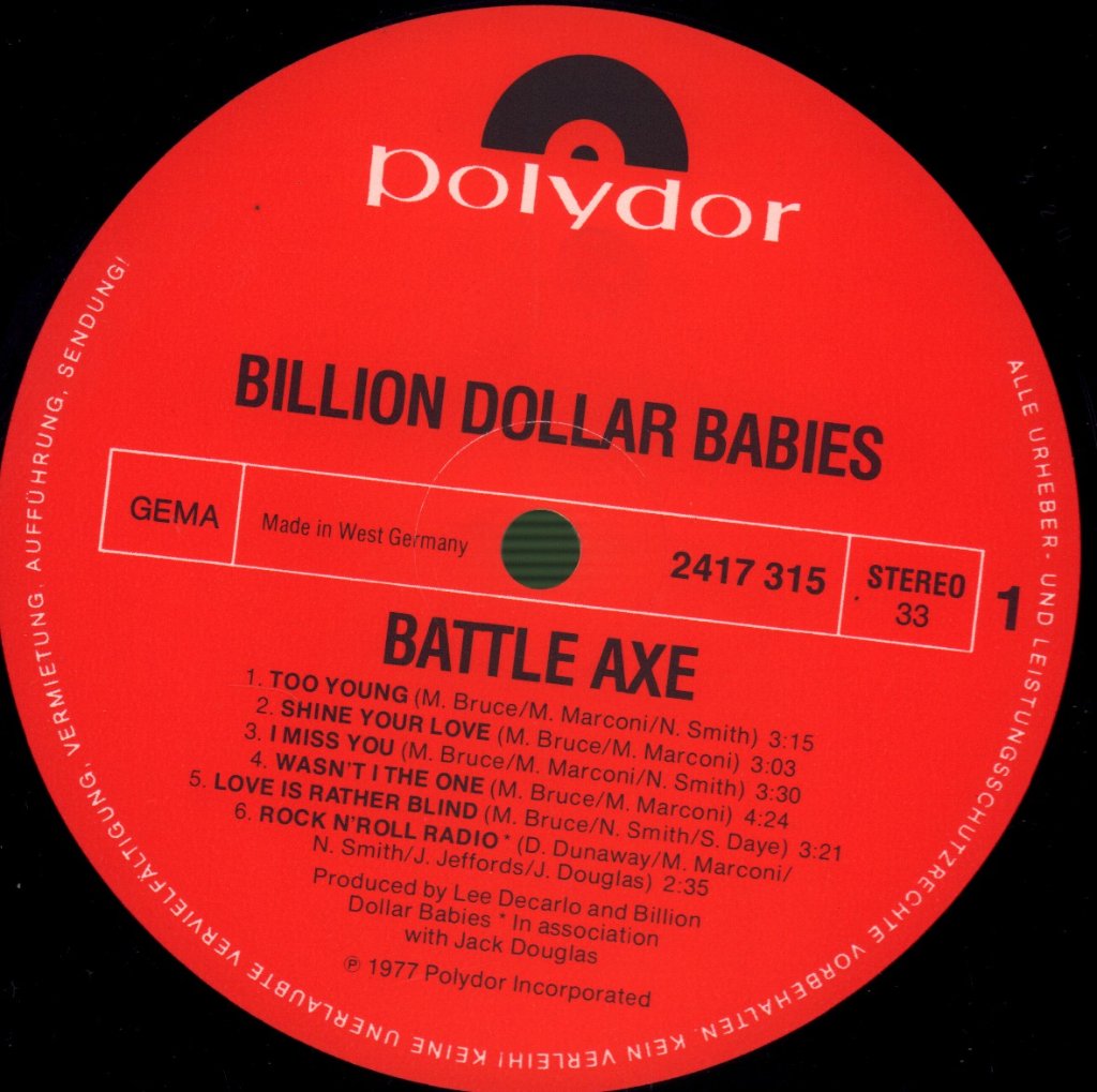 Billion Dollar Babies - Battle Axe - Lp