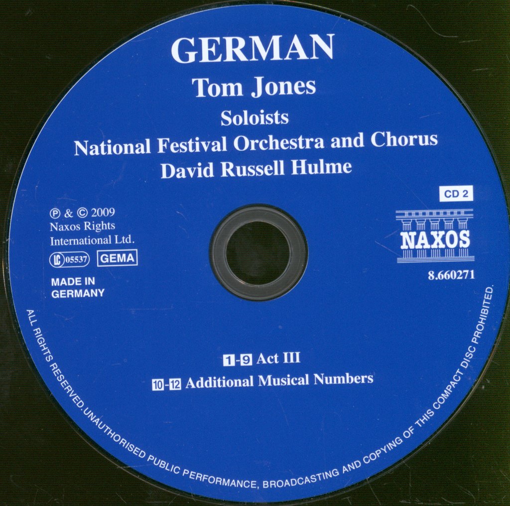 Edward German - Tom Jones - Comic Opera In Three Acts - Double Cd