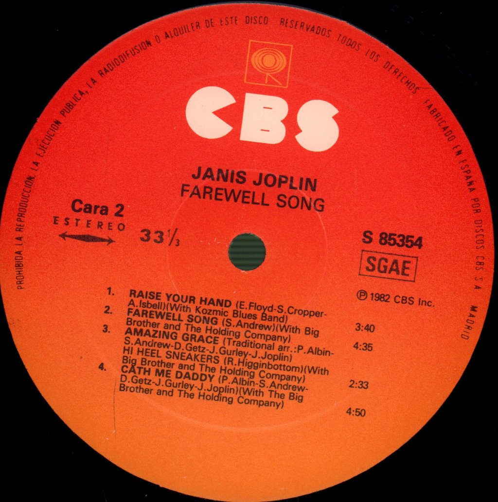 Janis Joplin - Farewell Song - Lp
