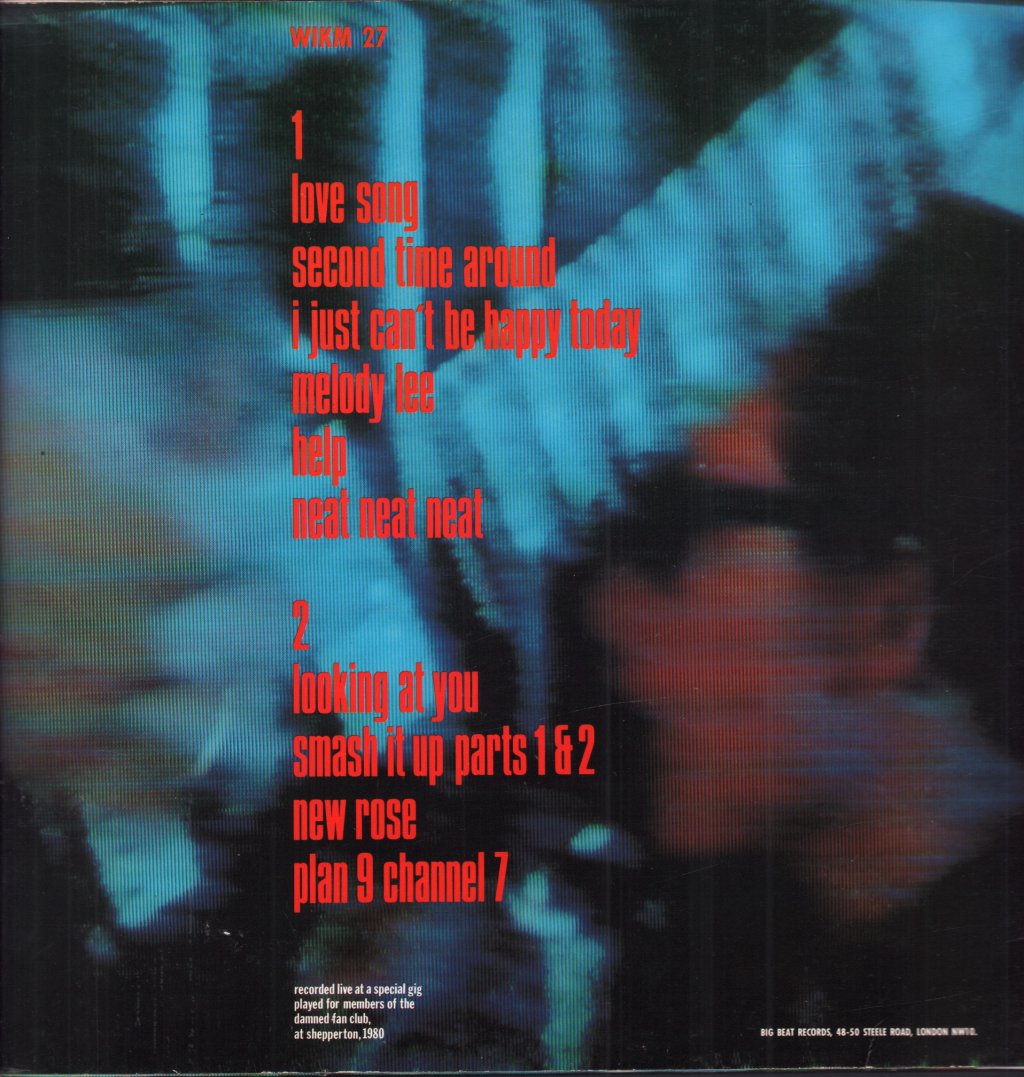 Damned (Punk) - Live Shepperton 1980 - Lp