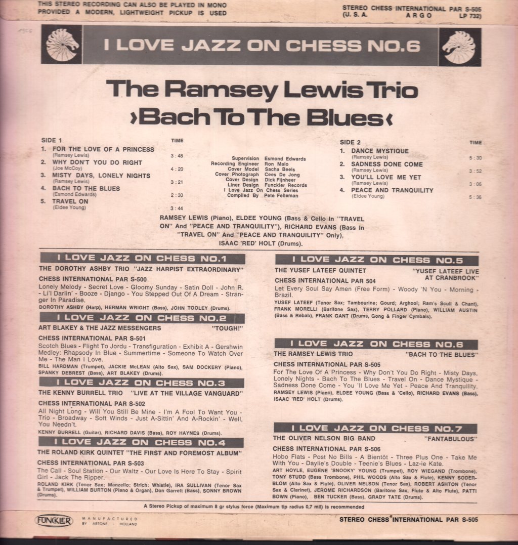 Ramsey Lewis Trio - Bach To The Blues - Lp